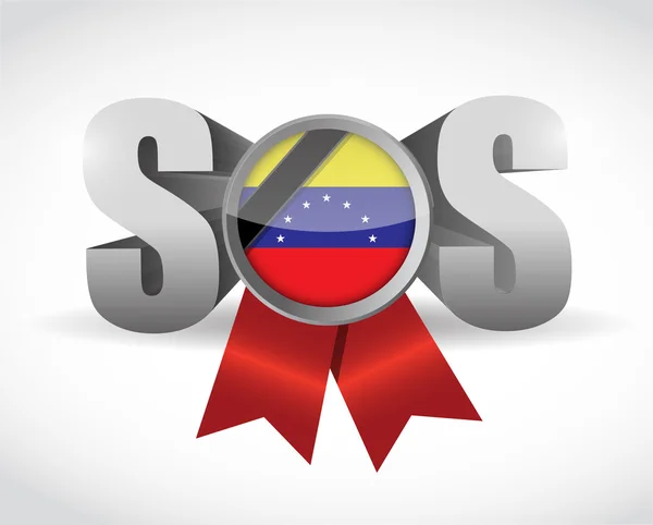 SOS venezuela stuha ilustrace design — Stock fotografie