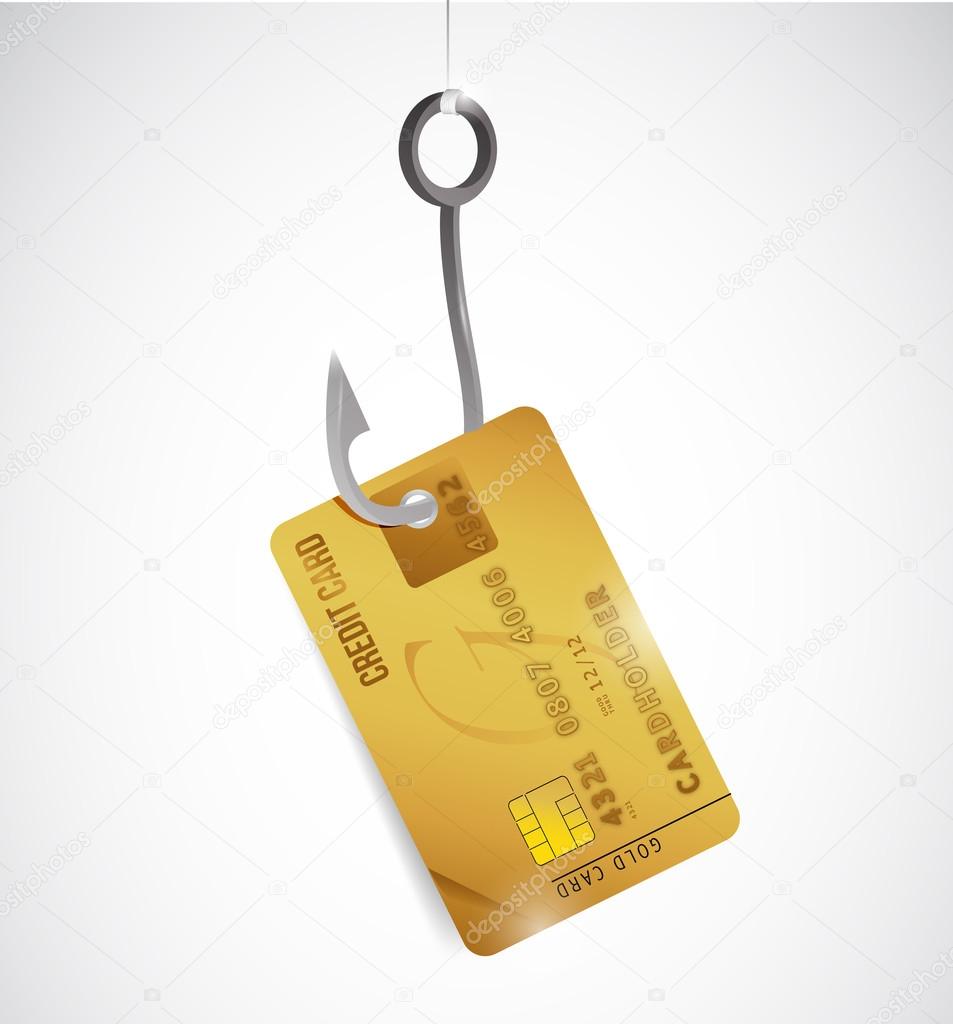 credit card and hook illustration design