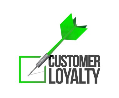 customer loyalty dart check mark illustration