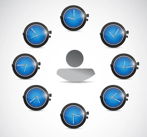 Time concept around avatar illustration design — Stock Photo, Image