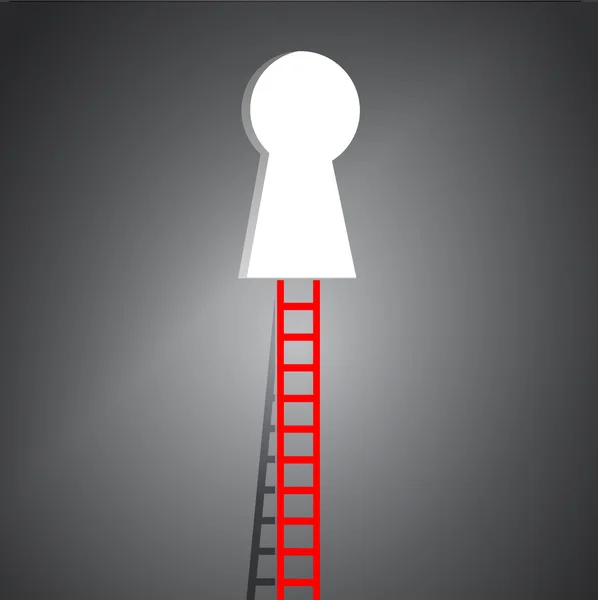 Ladder to key hole illustration design — Stock Photo, Image