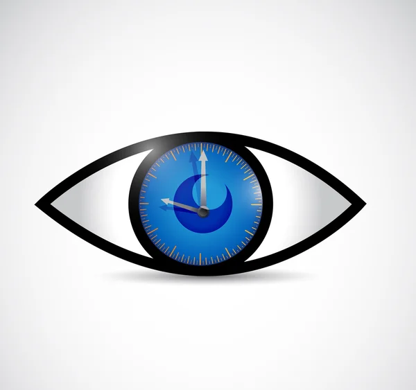 Ojos y reloj ilustración diseño — Foto de Stock