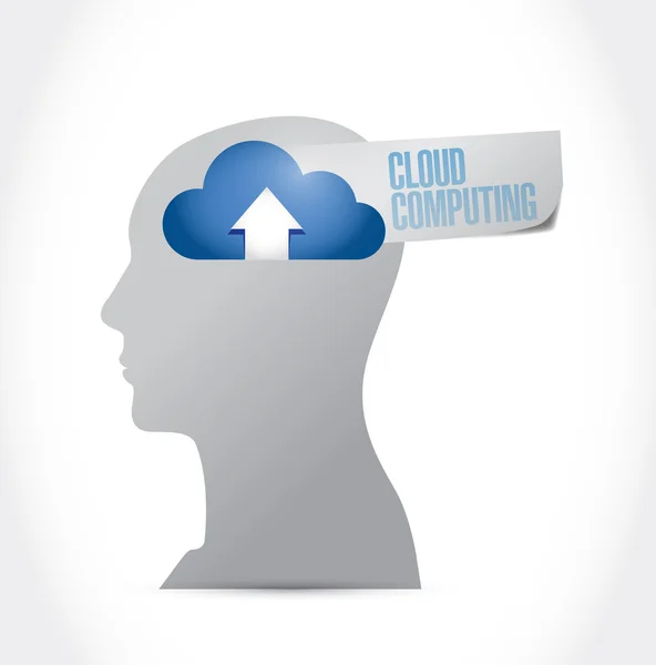 Head and cloud computing illustration design — Stock Photo, Image