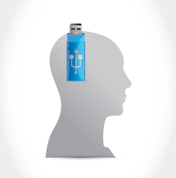 Kopf und USB Illustration Design — Stockfoto