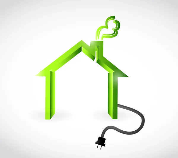 Home with plugging cable illustration design — Stock Photo, Image