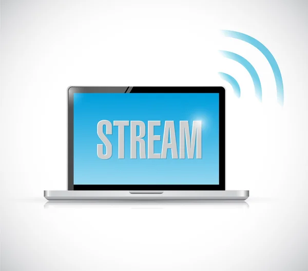 Stream laptop verbinding afbeelding ontwerp — Stockfoto