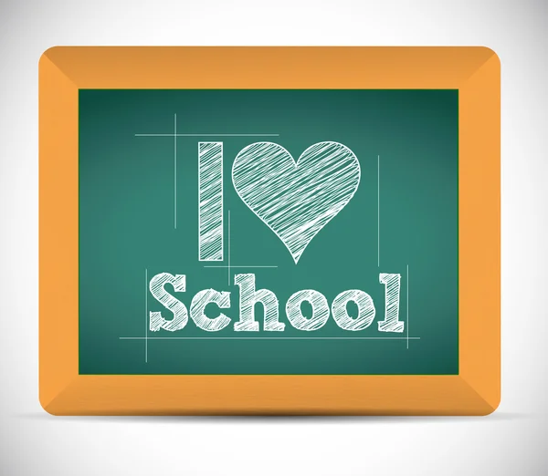 I love school message illustration design — Stock Photo, Image