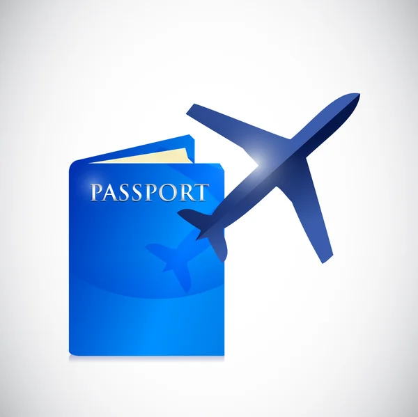 Pass och flygplan illustration design — Stockfoto