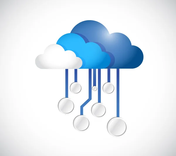 Cloud Computing Leiterplatte Illustration Design — Stockfoto