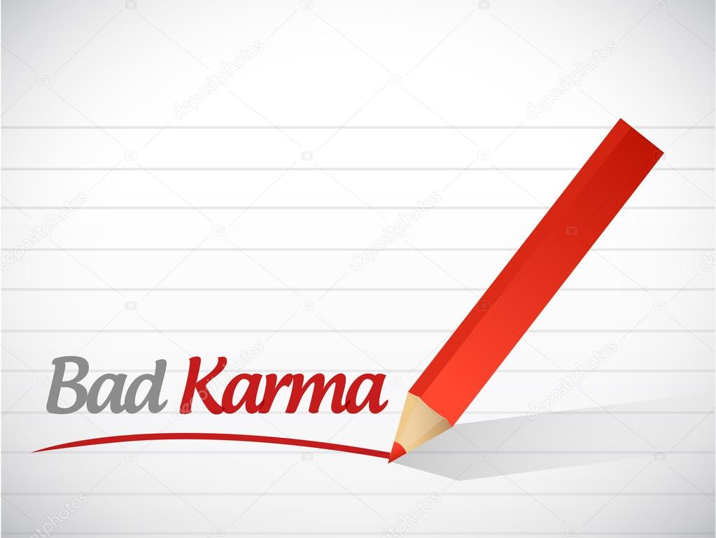 bad karma message illustration design