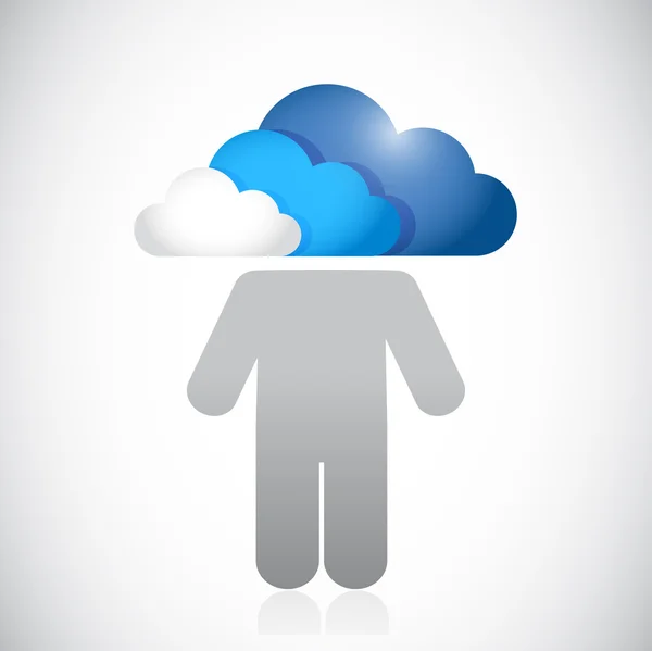 Avatar med moln huvud. illustration design — Stockfoto