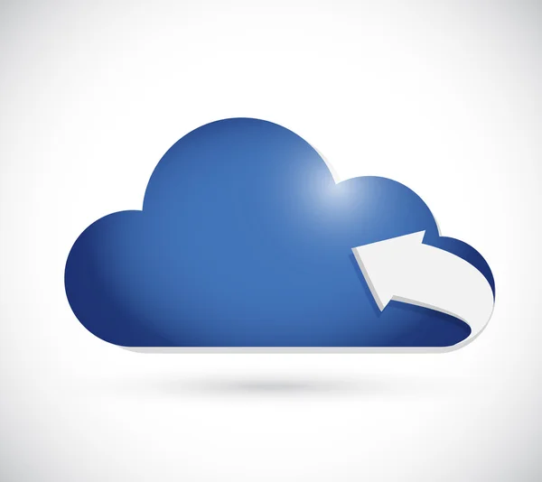 Cloud computing en pijl illustratie — Stockfoto