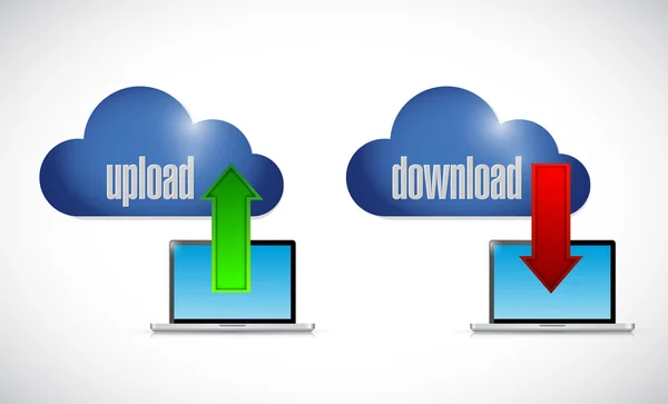 Upload and download files from a cloud. — Stock Photo, Image