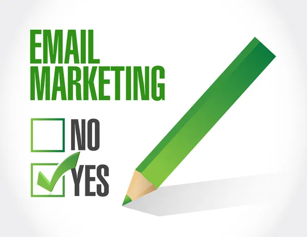 Sí al diseño de ilustración de email marketing — Foto de Stock