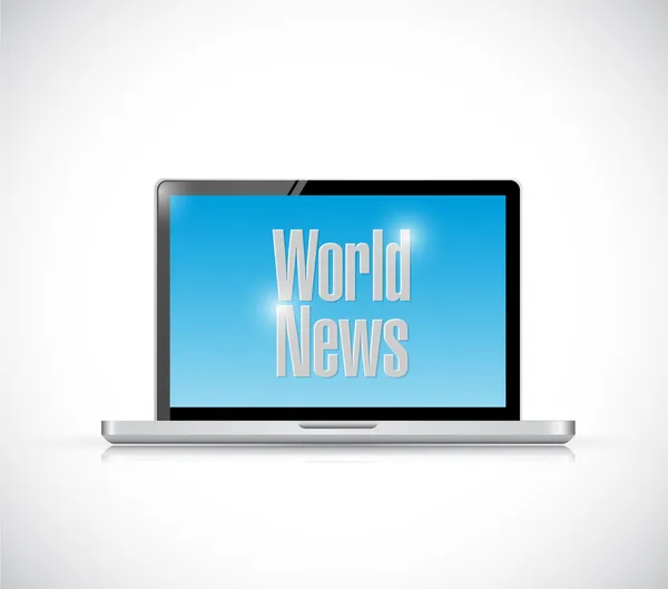 World news laptop message illustration — Stock Photo, Image