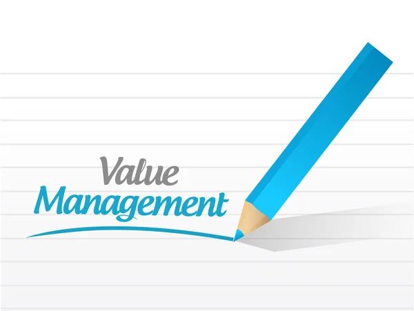 Design de ilustração de mensagem de gerenciamento de valor — Fotografia de Stock