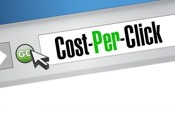 Cost per click message on a browser. illustration — Stock Photo, Image