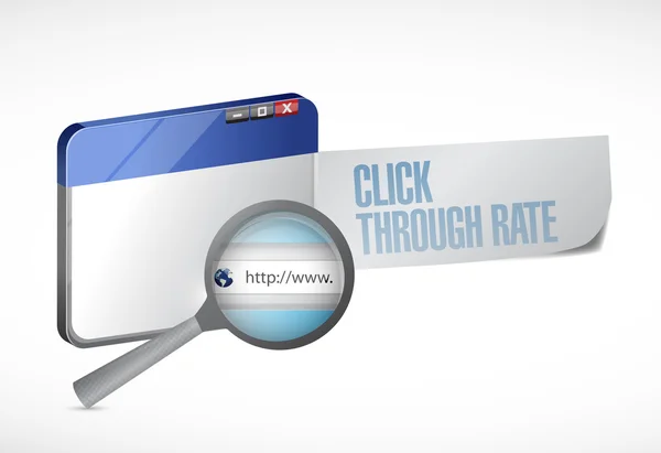 Click through rate browser message illustration — Stock Photo, Image