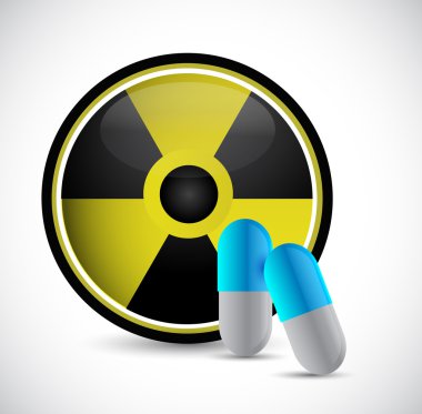 radyoaktif tıp ve ilaç illüstrasyon tasarımı