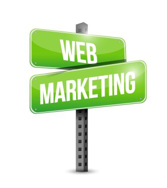 Web pazarlama işareti illüstrasyon tasarımı