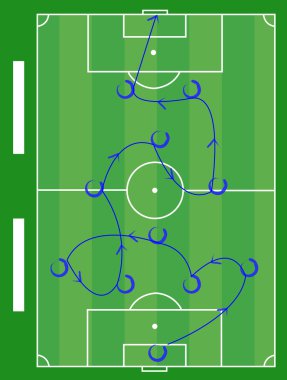 Futbol oynamak diyagram eğitim illüstrasyon