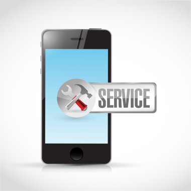 telefon ve hizmet illüstrasyon işareti