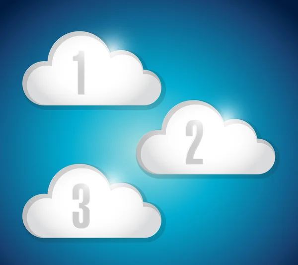 Nummer illustratie ontwerp met wolken — Stockfoto