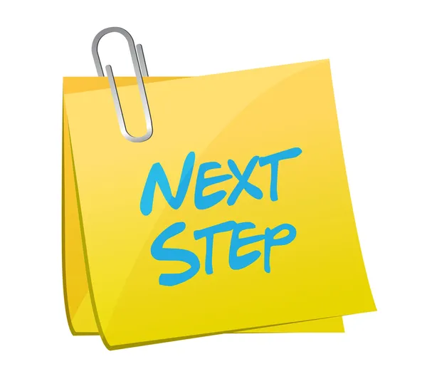 Next step message post illustration design — Stockfoto