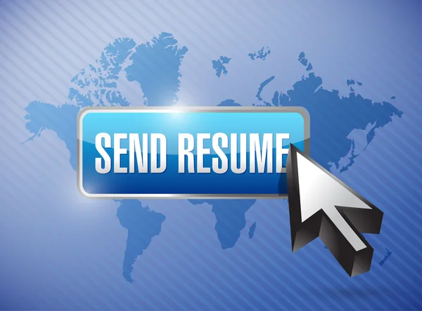 Send resume button and cursor illustration — Stock Photo, Image