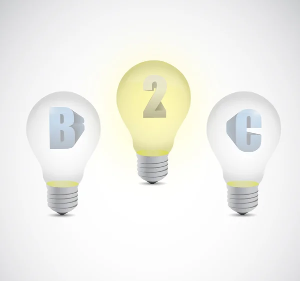 Business two customer light bulb illustration — Stock Photo, Image
