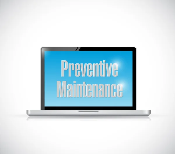 Laptop preventive maintenance sign message — Stock Photo, Image