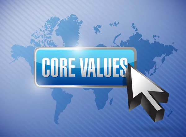 Core values button and cursor illustration design — Stock Photo, Image