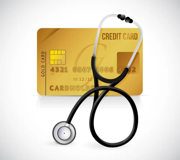 Projeto da ilustração do estetoscópio do cartão de crédito — Fotografia de Stock