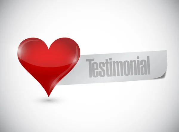 Testimonial from the heart sign illustration — Stock Photo, Image