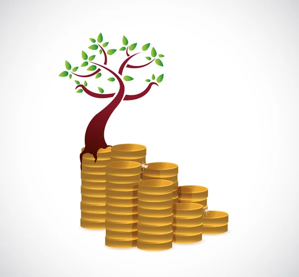 Monetäres Wachstum Konzept Baum Illustration Design — Stockfoto