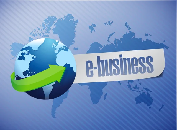 E-business globe illustratie teken ontwerpen — Stockfoto