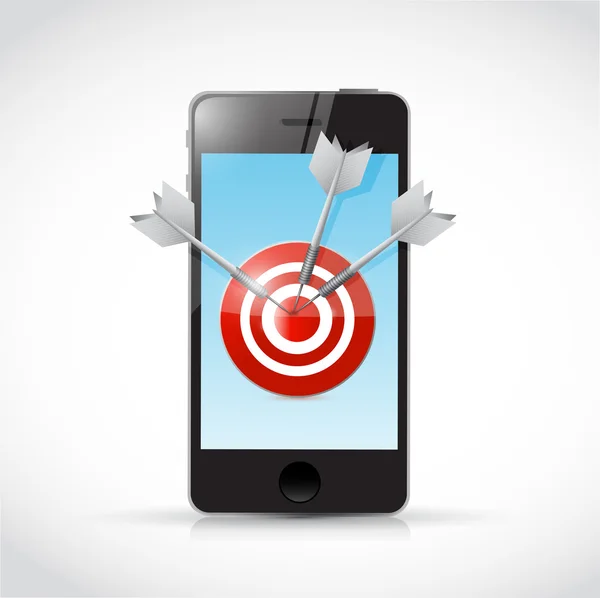 Phone and target illustration design — Stock Photo, Image
