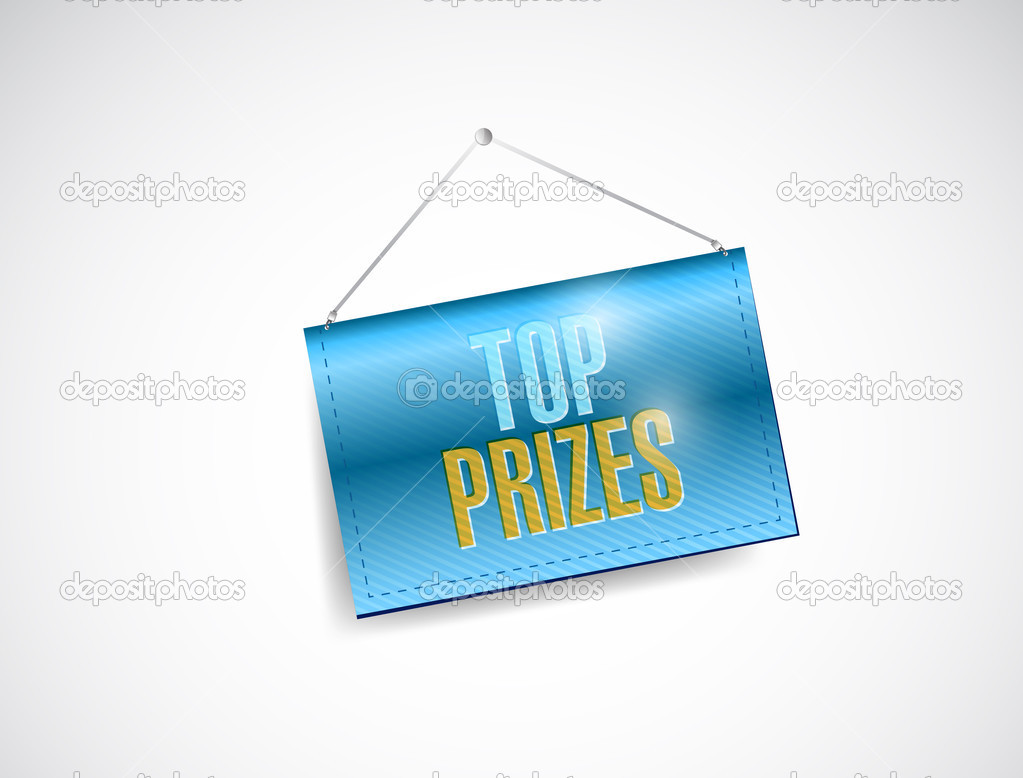 top prizes hanging sign illustration design