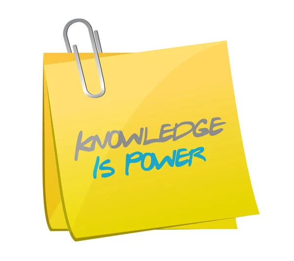 Wissen ist Macht nach der Botschaft. Illustration — Stockfoto