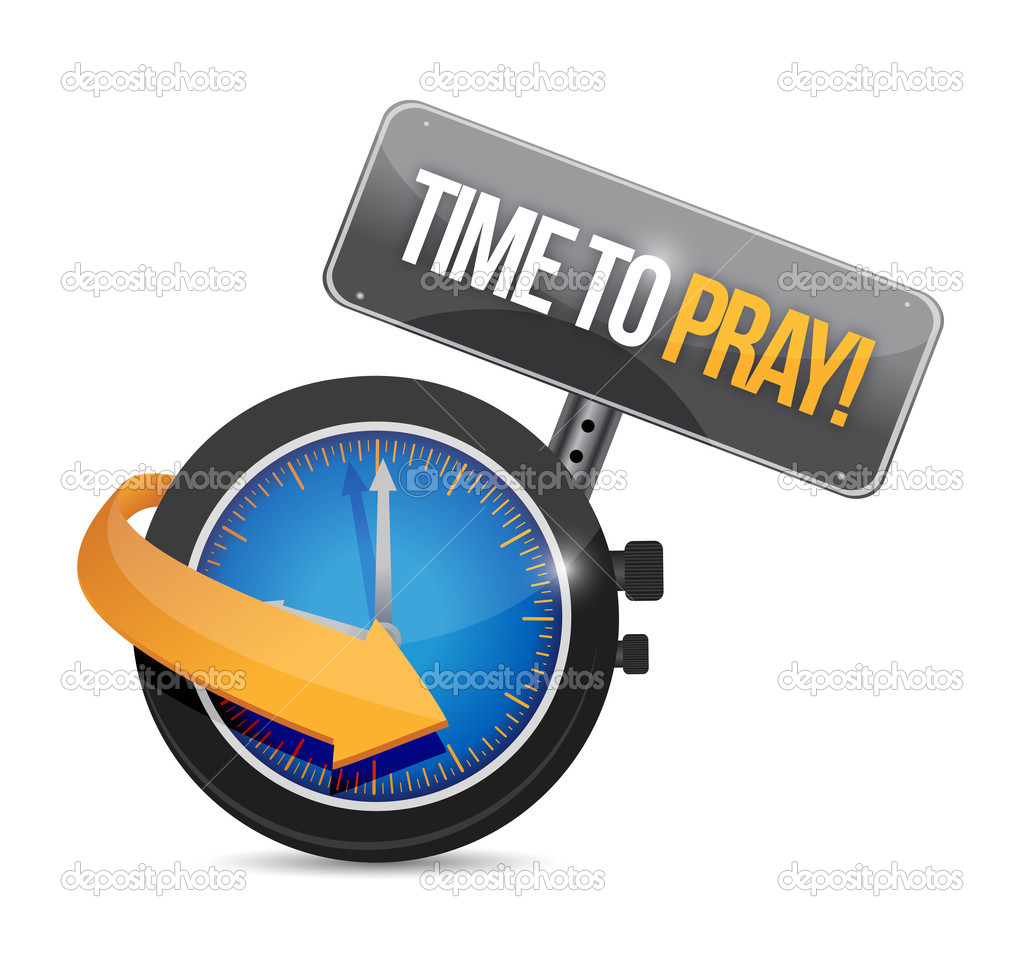 time to pray watch and sign. illustration design