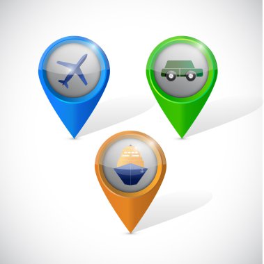 ulaşım işaretçiler illüstrasyon tasarımı
