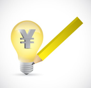 Yen ampul çizim çizim tasarım