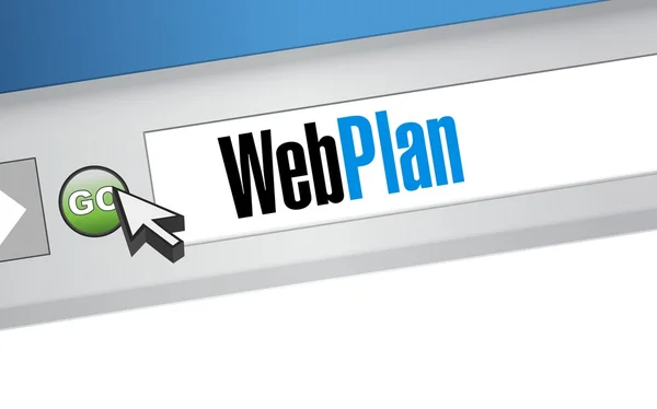 Web-Plan-Nachricht auf einer Browser-Abbildung — Stockfoto