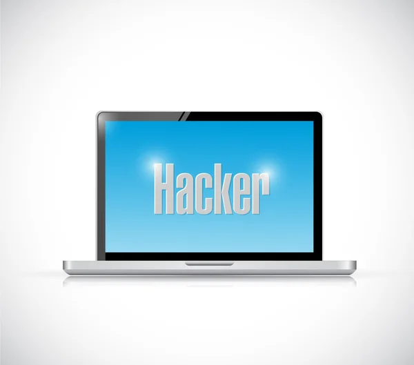Mensaje de hacker en un portátil. diseño de ilustración —  Fotos de Stock