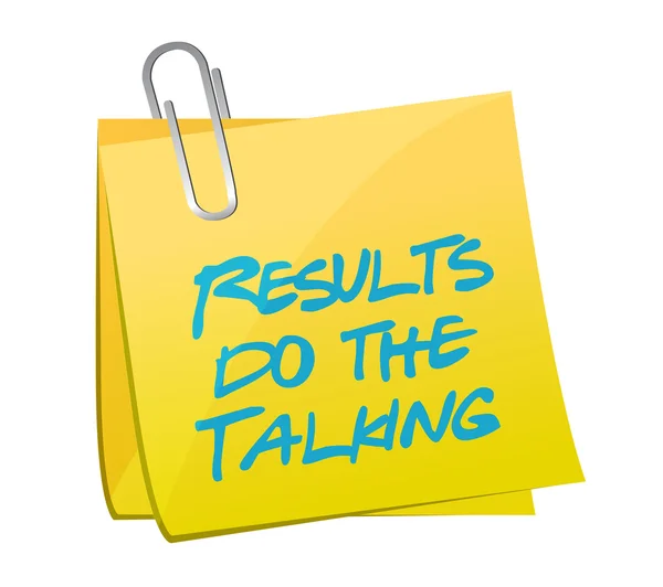 Results do the talking post message illustration — Stock Photo, Image