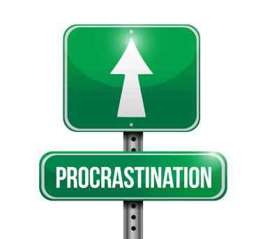 procrastination signpost illustration design clipart
