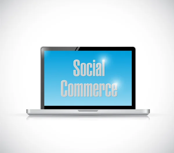 Message de commerce social sur un ordinateur portable. illustration — Photo