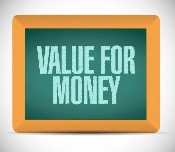 Value for money messaggio a bordo. illustrazione — Foto Stock