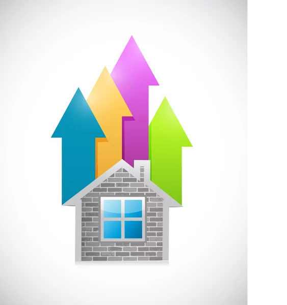 Home and up business arrows. illustration design — Stock Photo, Image