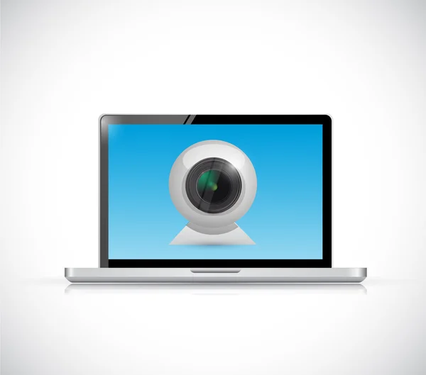 Laptop computer webdesign camera illustratie — Stockfoto